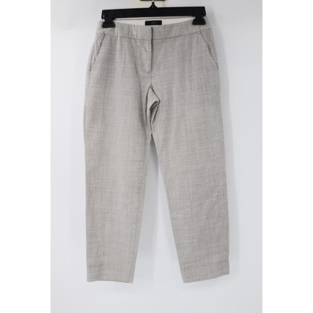 J. Crew Pants Womens 26 Gray Mid Rise crop Chino Flat Front Straight Leg wool